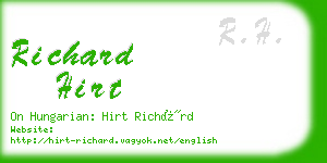 richard hirt business card